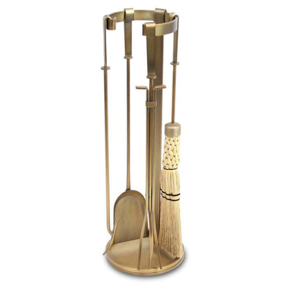 Pilgrim 29" 4-Piece Burnished Brass Mid Century Tool Set