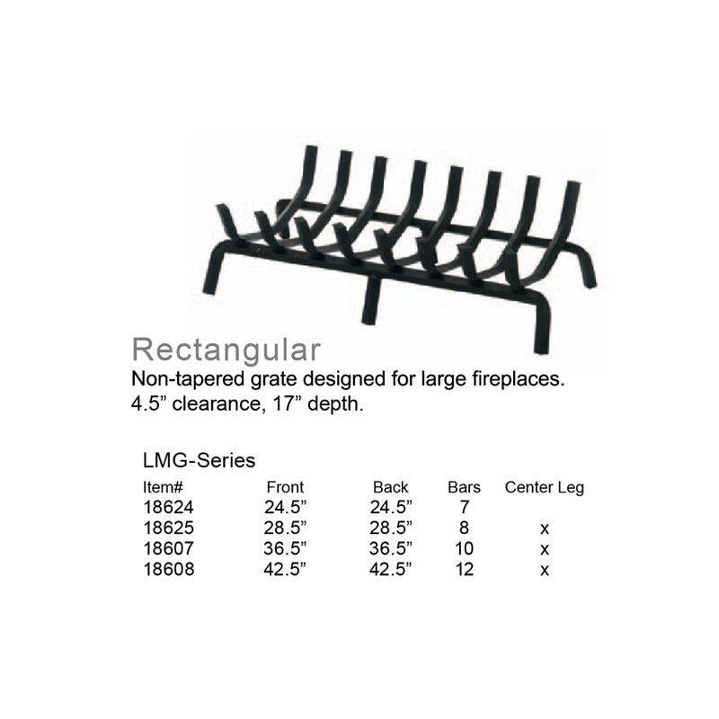 Pilgrim 29" Rectangular Matte Black Grate