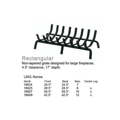 Pilgrim 43" Rectangular Matte Black Grate