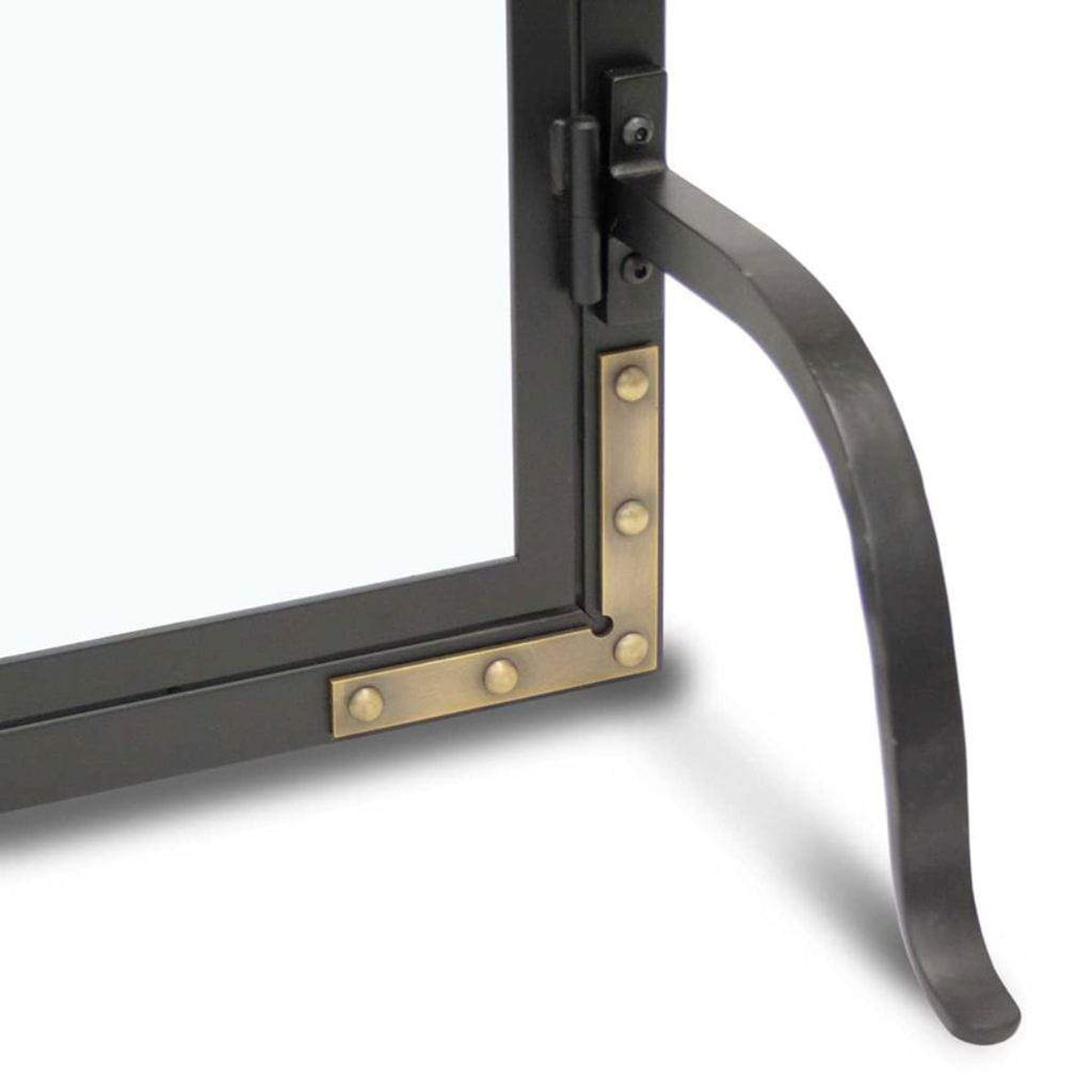 Pilgrim 39" Black Refined Rivet Glass Door Screen