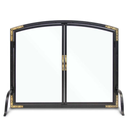 Pilgrim 39" Black Refined Rivet Glass Door Screen