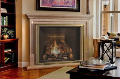 Pilgrim 39" Burnished Brass Harmony Single Panel Mesh Screen