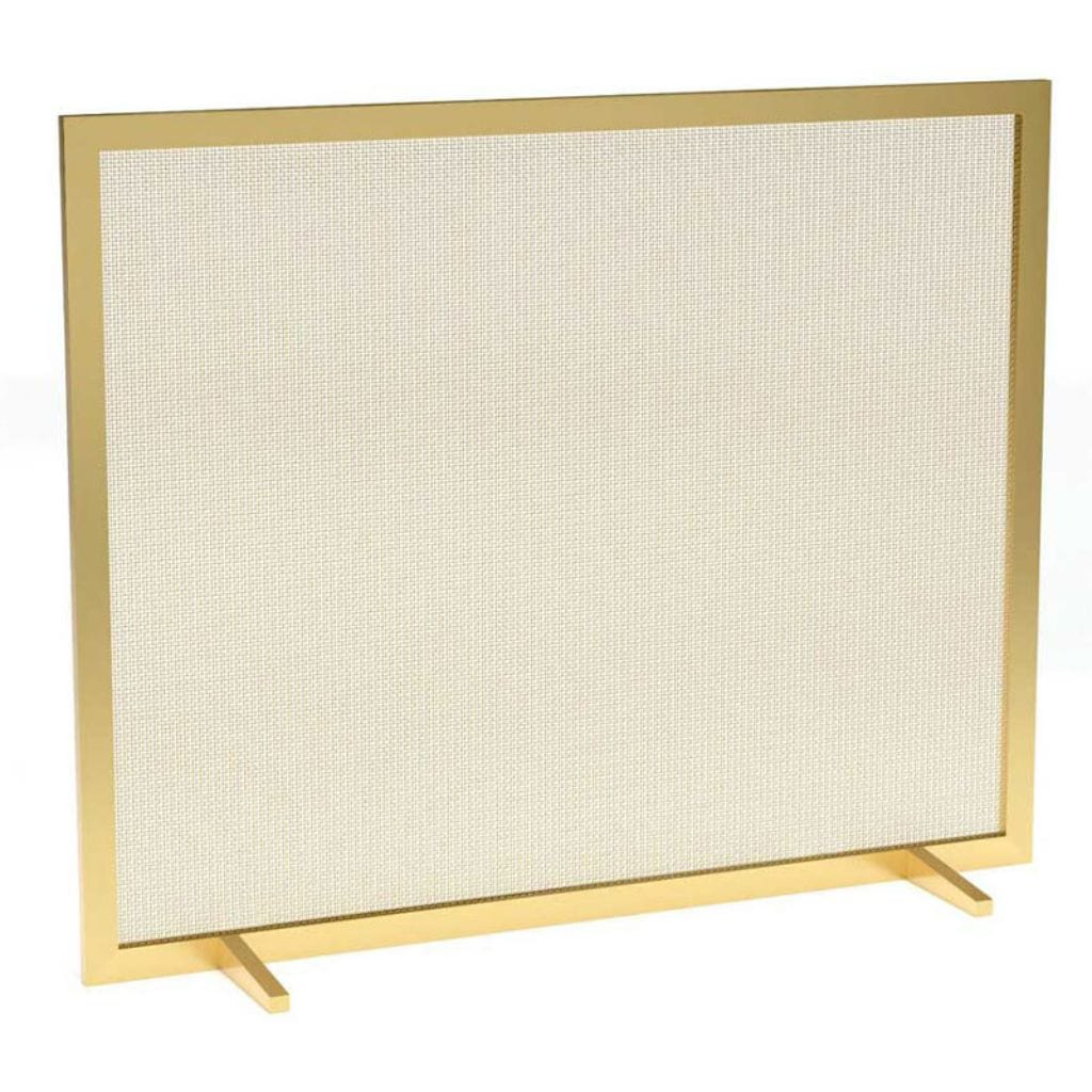 Pilgrim 39" Burnished Brass Urban Single Panel Mesh Screen