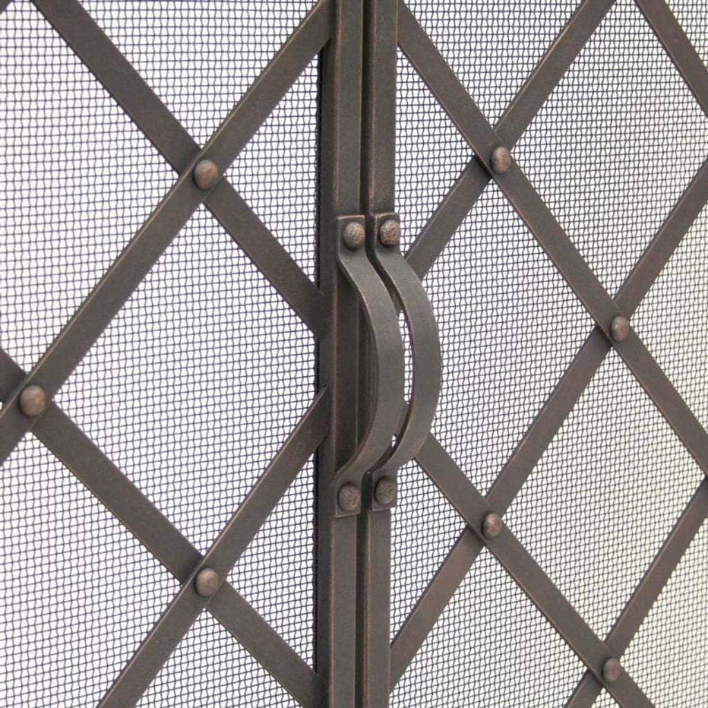 Pilgrim 42" Distressed Bronze Iron Weave Door Screen