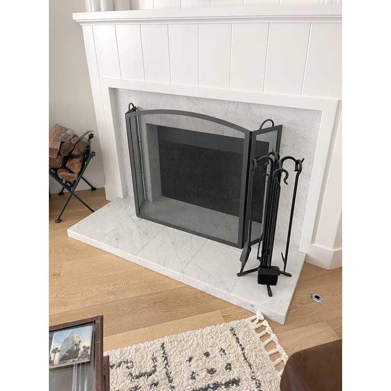 Pilgrim 45″ x 29″ Matte Black 3-Panel Full Arch Folding Screen
