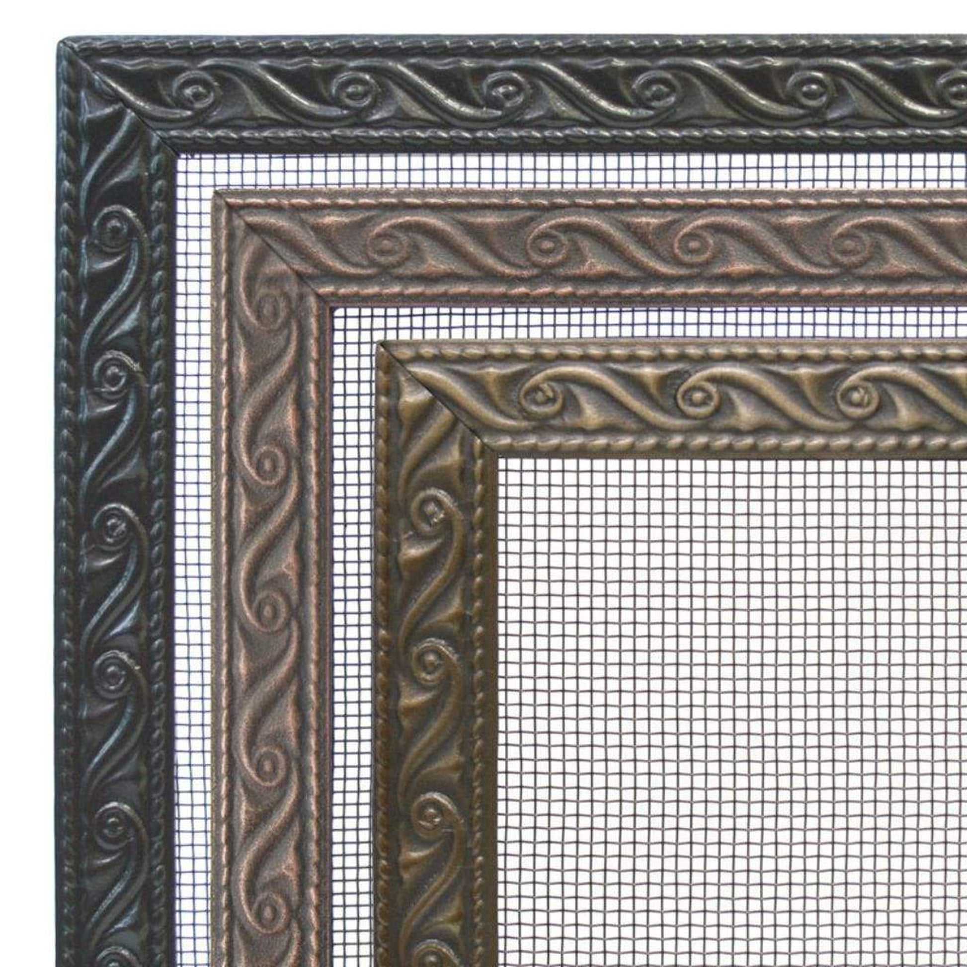 Pilgrim 49" Matte Black Ballard Embossed Tri-Panel Screen
