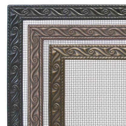 Pilgrim 49" Matte Black Ballard Embossed Tri-Panel Screen