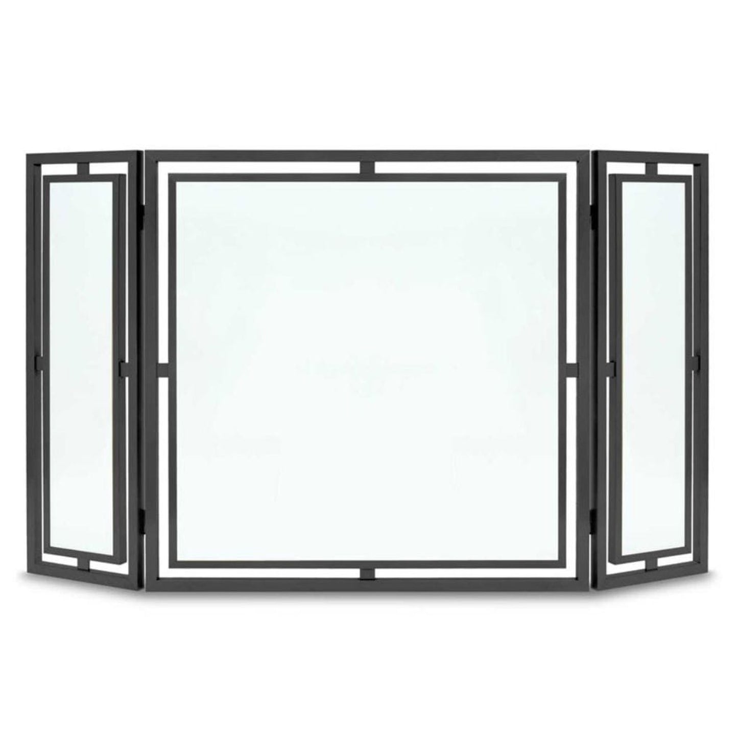 Pilgrim 50" Black Floating Glass Tri-Panel Screen