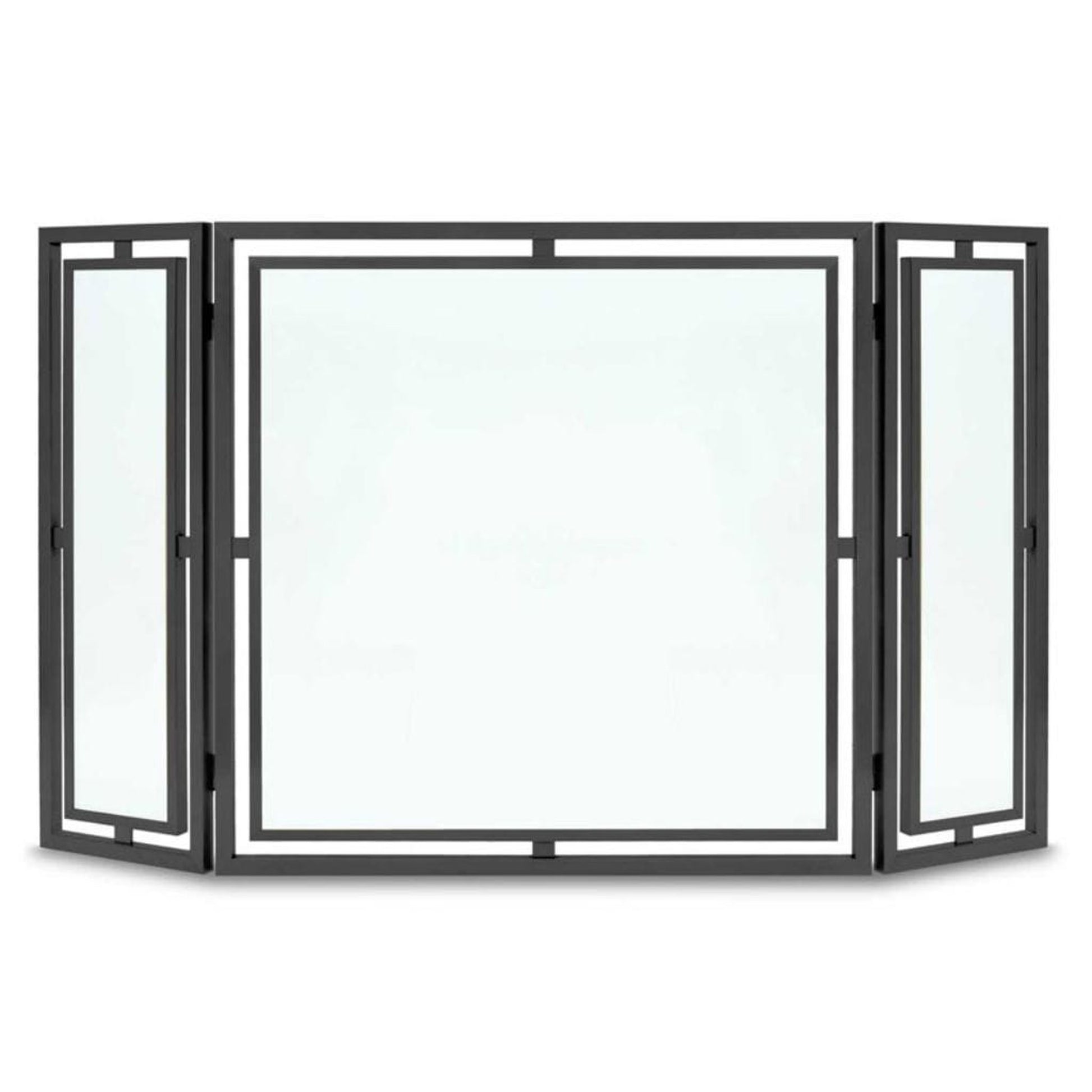 Pilgrim 50" Black Floating Glass Tri-Panel Screen