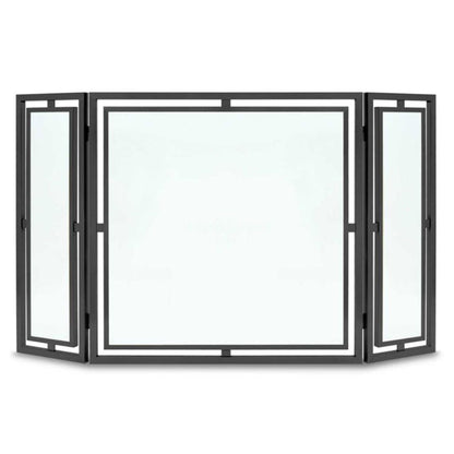 Pilgrim 50" Black Floating Glass Tri-Panel Screen