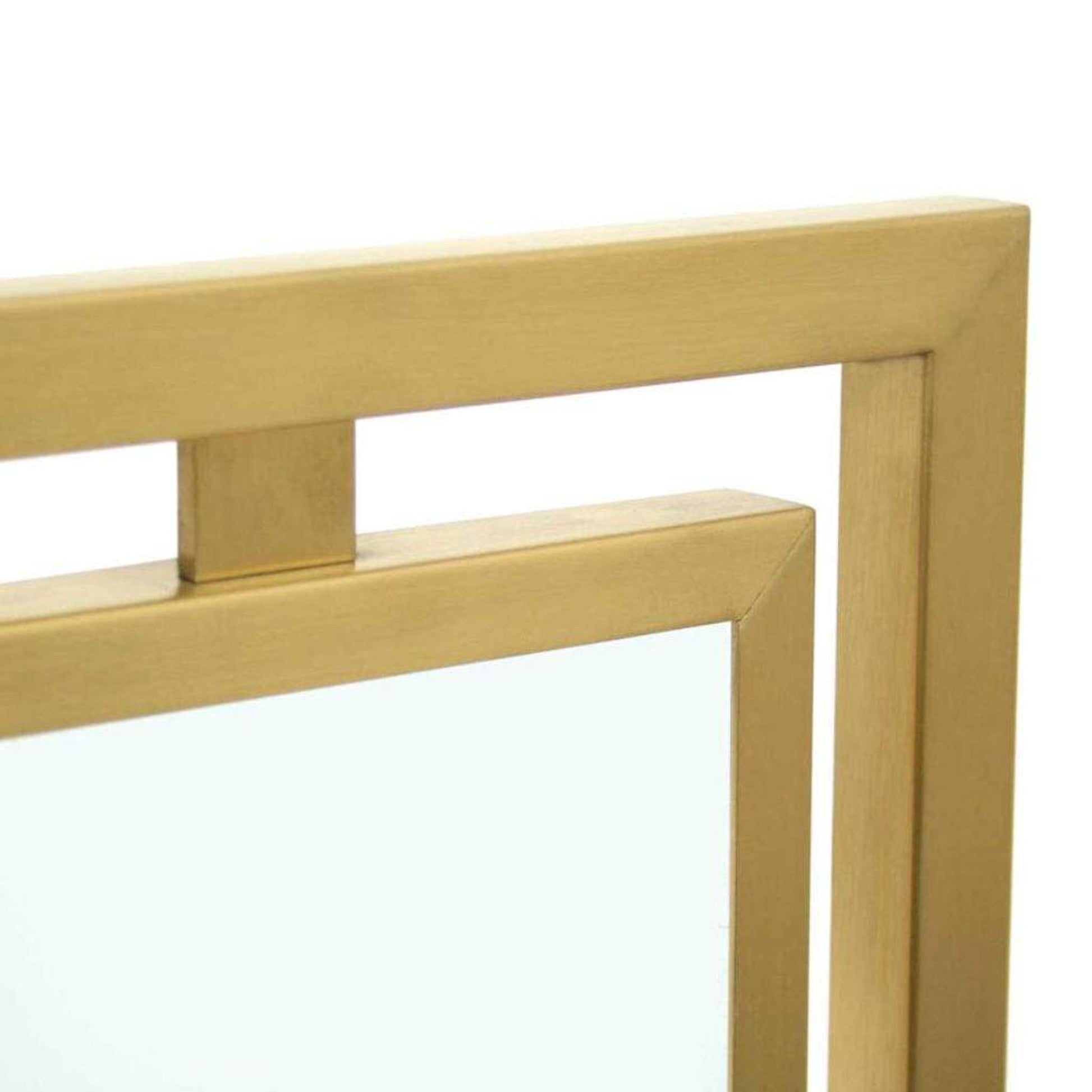 Pilgrim 50" Burnished Brass Floating Glass Tri-Panel Screen