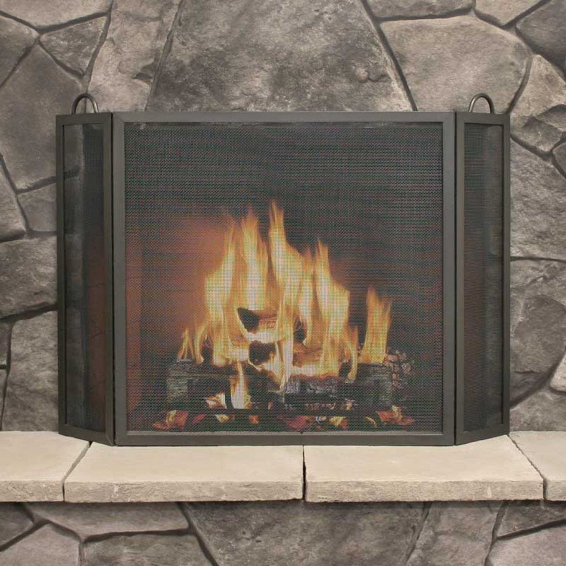 Pilgrim 53" x 30" Rectangular Matte Black Tri-Panel Screen