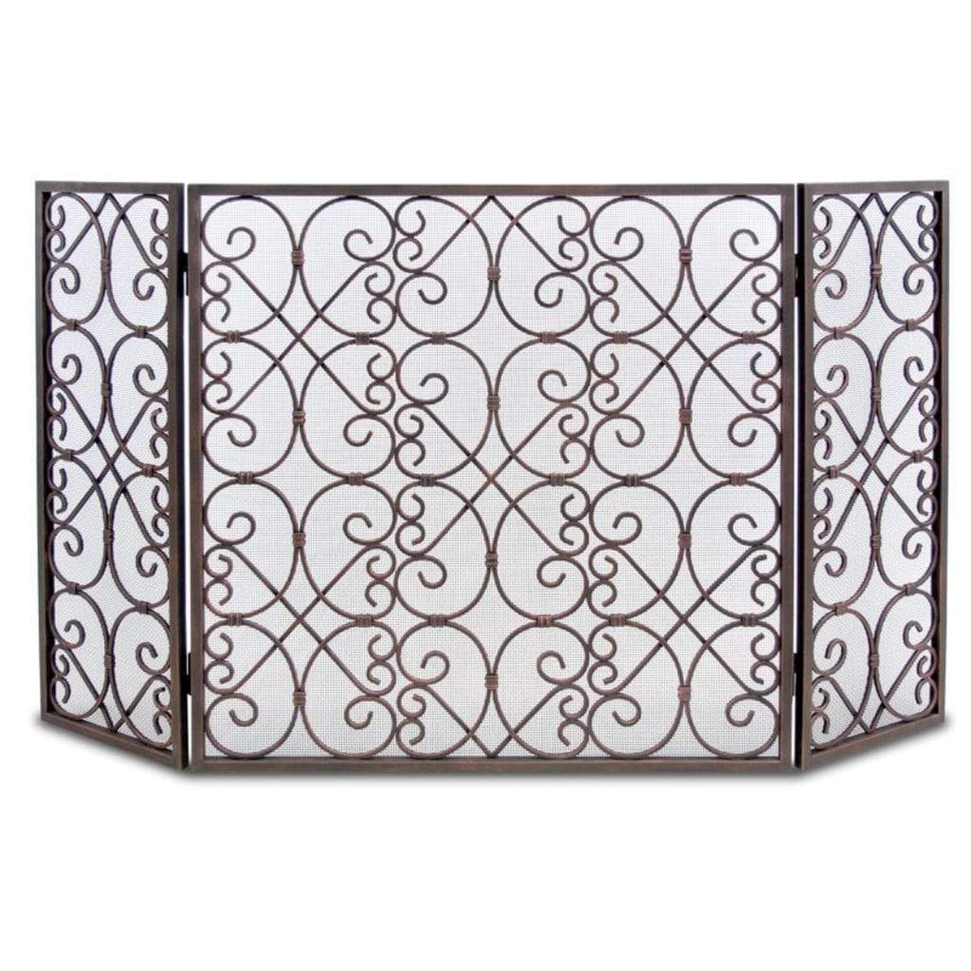 Pilgrim Abington 52" Distressed Bronze Tri-Panel Screen
