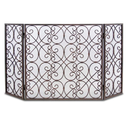 Pilgrim Abington 52" Distressed Bronze Tri-Panel Screen