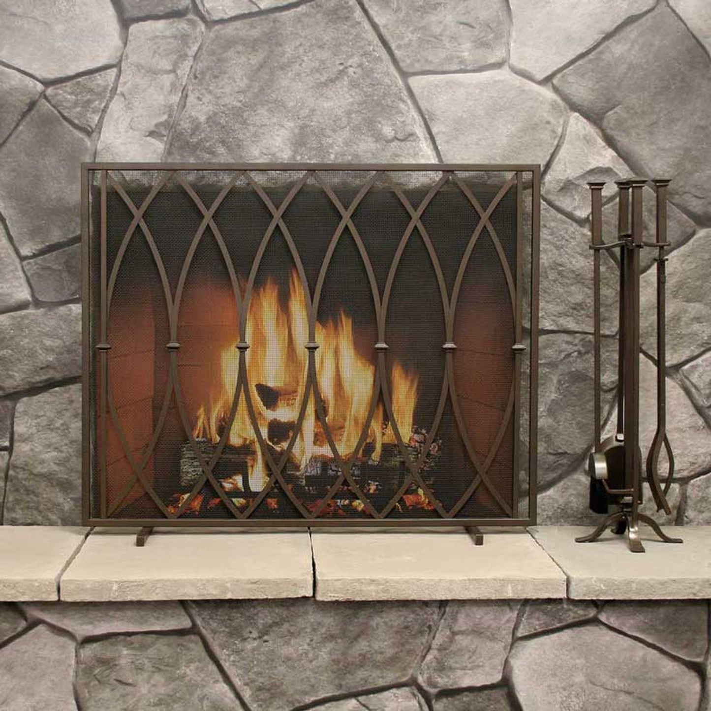 Pilgrim Addison 31" Matte Black 4-Piece Tool Set