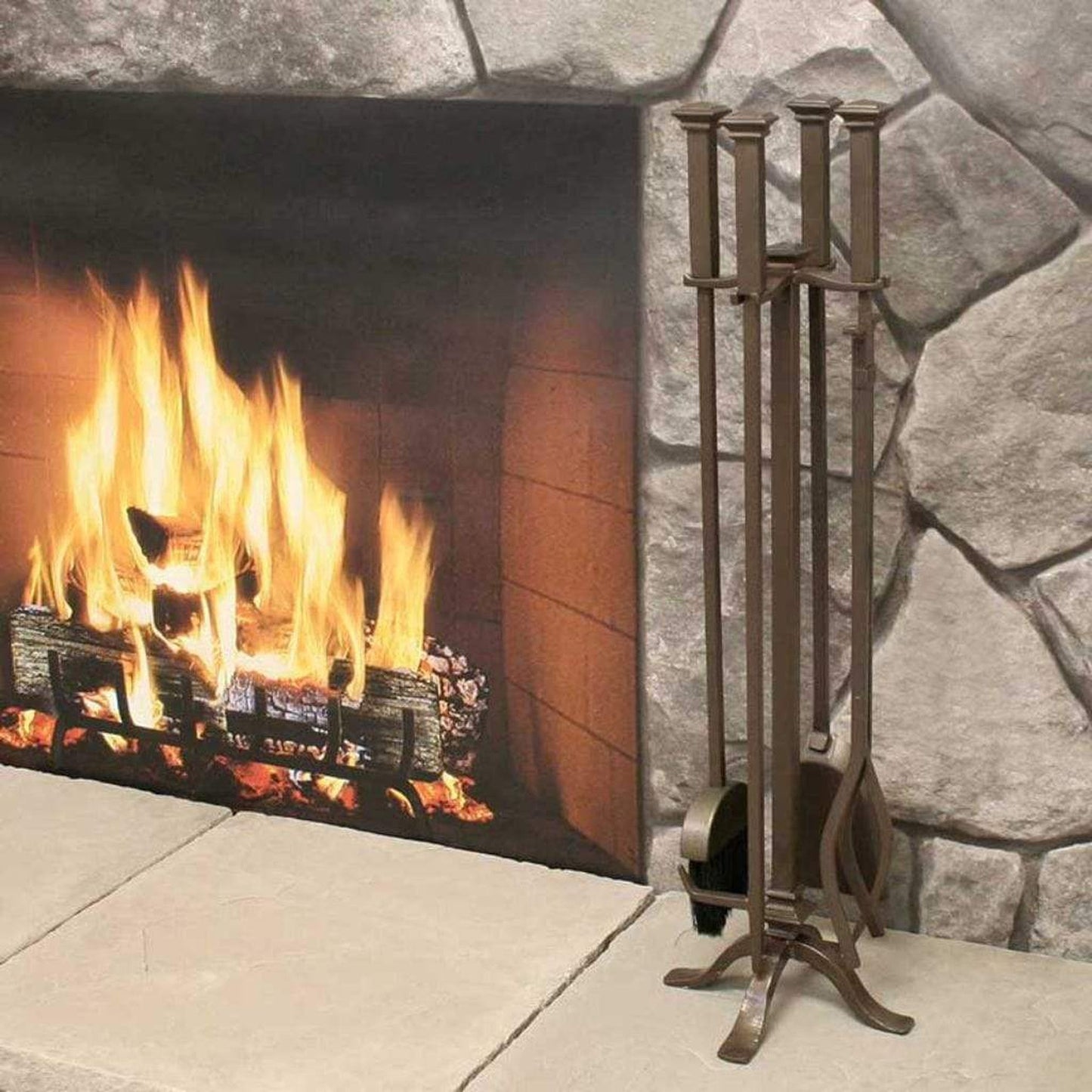 Pilgrim Addison 31" Burnished Bronze 4-Piece Tool Set