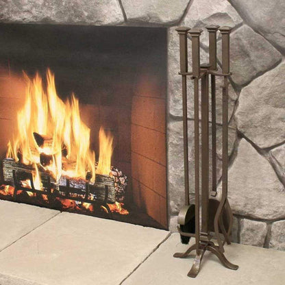 Pilgrim Addison 31" Burnished Bronze 4-Piece Tool Set