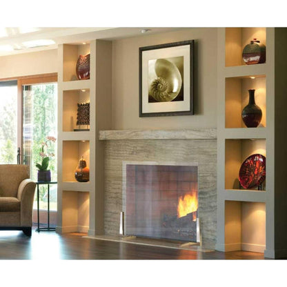 Pilgrim Axton 39" Satin Nickel Glass Screen