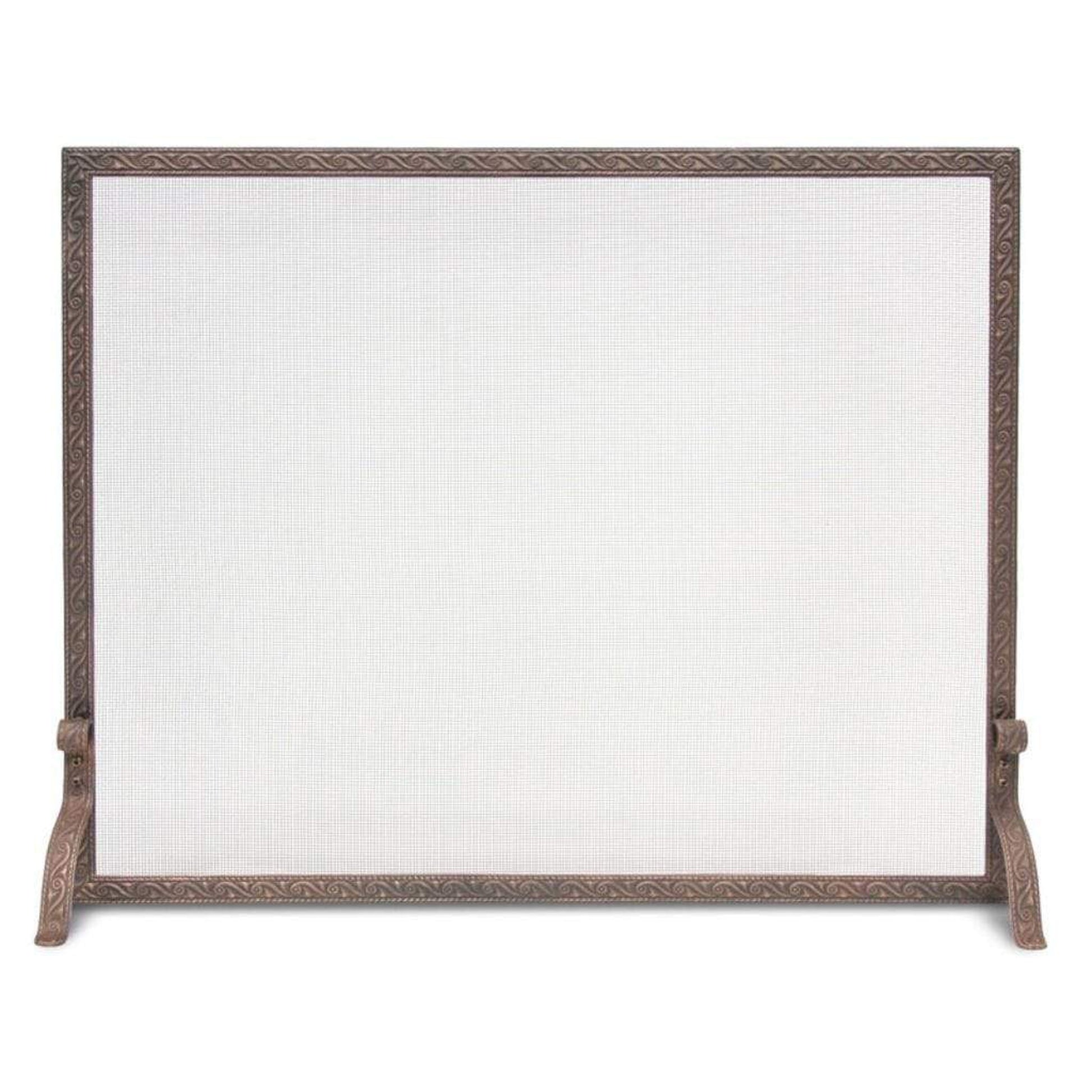 Pilgrim Ballard Embossed 39" Burnished Brass Single-Panel Screen