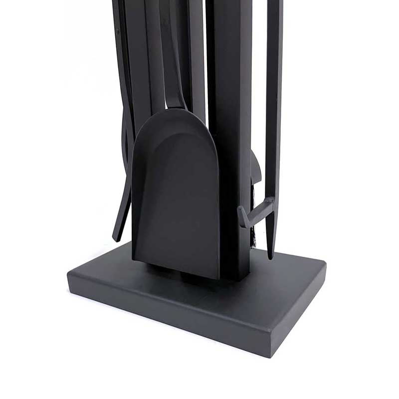 Pilgrim Contemporary 32" Matte Black 4-Piece Tool Set With Brass Handles