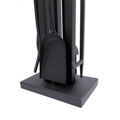 Pilgrim Contemporary 32" Matte Black 4-Piece Tool Set With Brass Handles