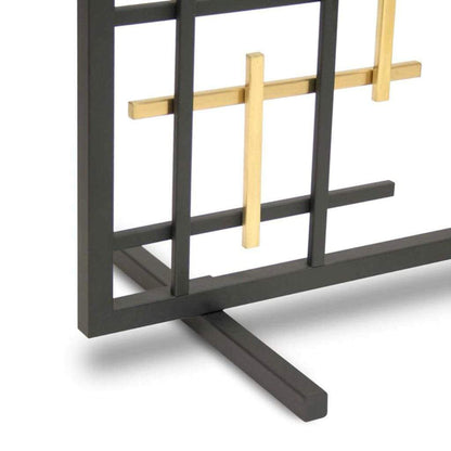 Pilgrim Contemporary 39" Black Brass Summer Screen Without Mesh