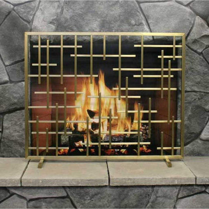 Pilgrim Contemporary 39" Burnished Brass Summer Screen Without Mesh