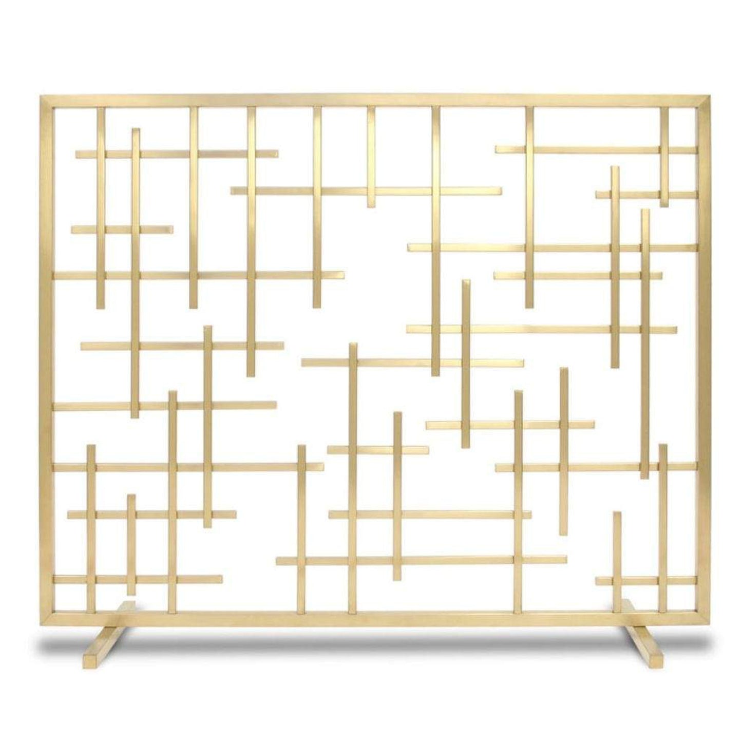 Pilgrim Contemporary 39" Burnished Brass Summer Screen Without Mesh