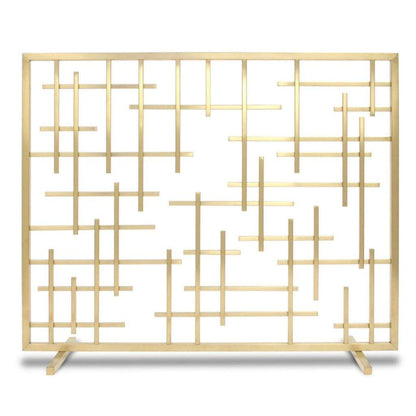 Pilgrim Contemporary 39" Burnished Brass Summer Screen Without Mesh