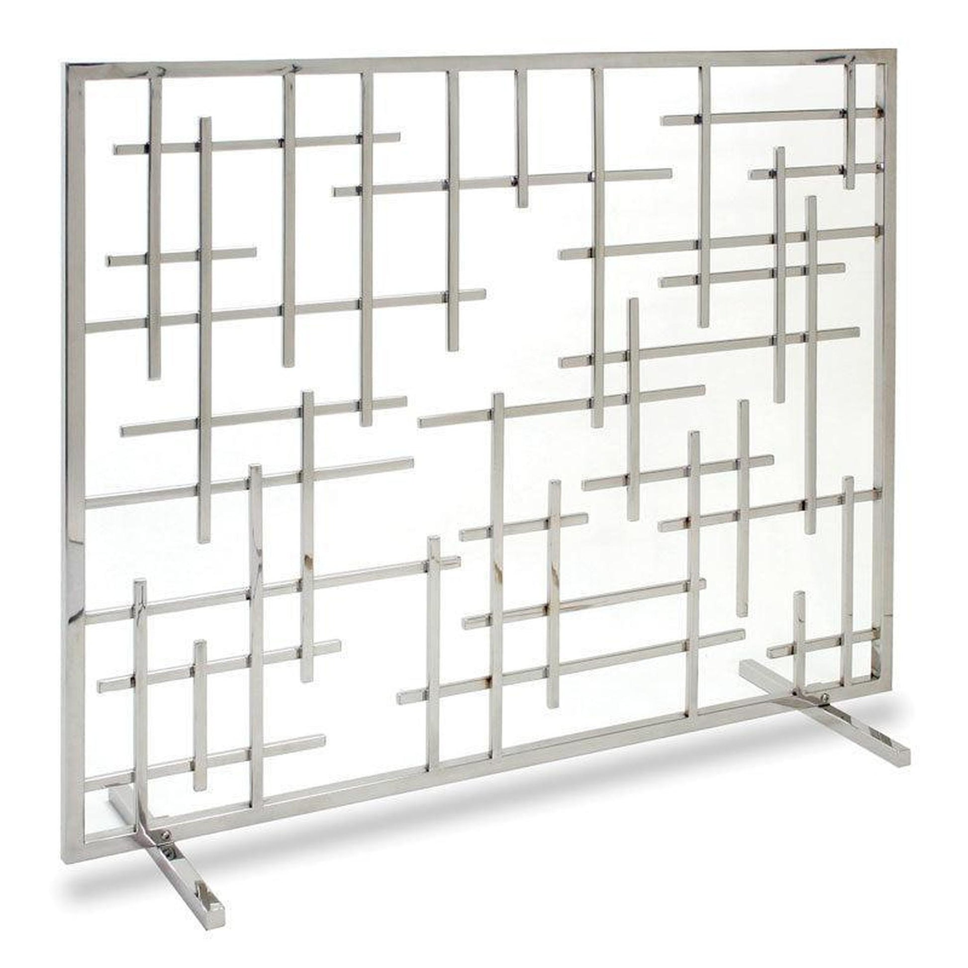 Pilgrim Contemporary 39" Polished Nickel Summer Screen Without Mesh