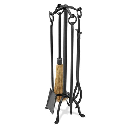 Pilgrim Craftsman 31" 4-Piece Matte Black Fireplace Tool Set