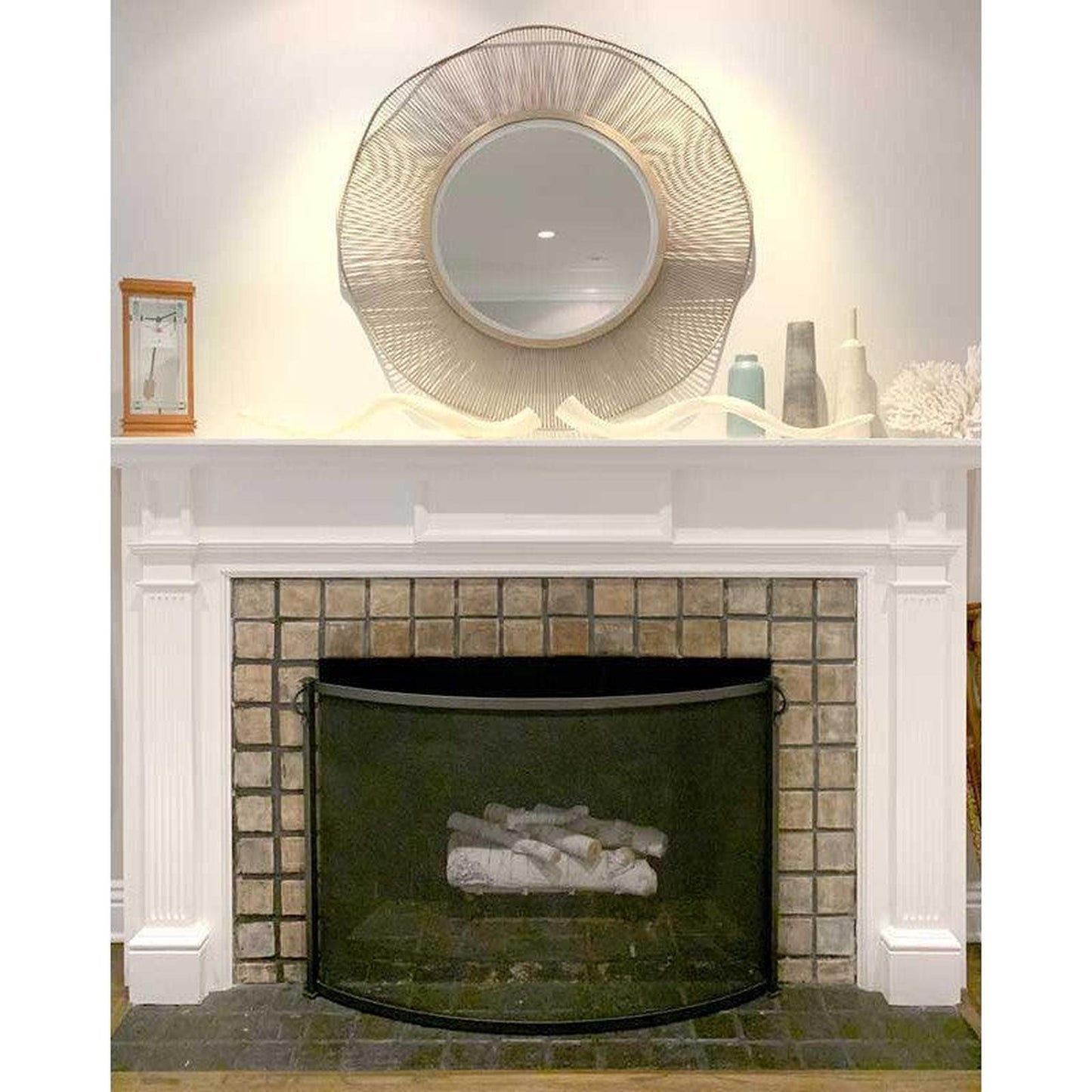 Pilgrim Craftsman 39" Matte Black Bowed Screen