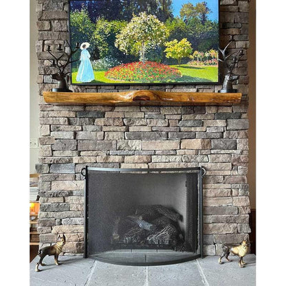 Pilgrim Craftsman 39" Matte Black Bowed Screen