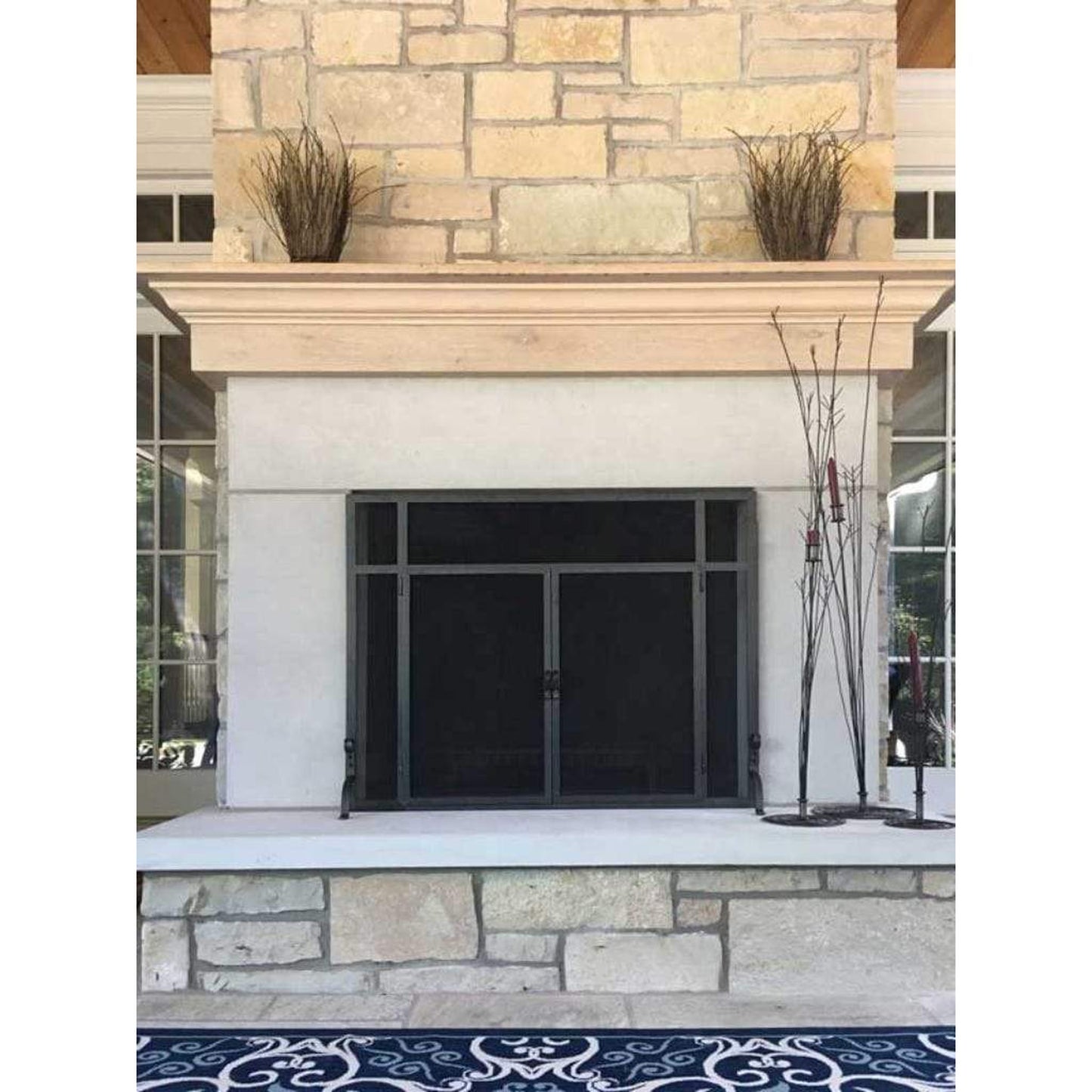 Pilgrim FGND Series 39" Matte Black Forged Iron Door Screen