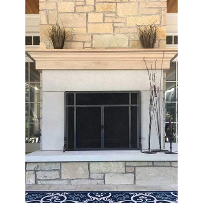 Pilgrim FGND Series 39" Matte Black Forged Iron Door Screen