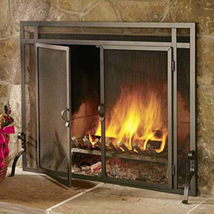 Pilgrim FGND Series 39" Matte Black Forged Iron Door Screen