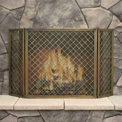 Pilgrim Hartwick 49" Antique Brass Tri-Panel Screen