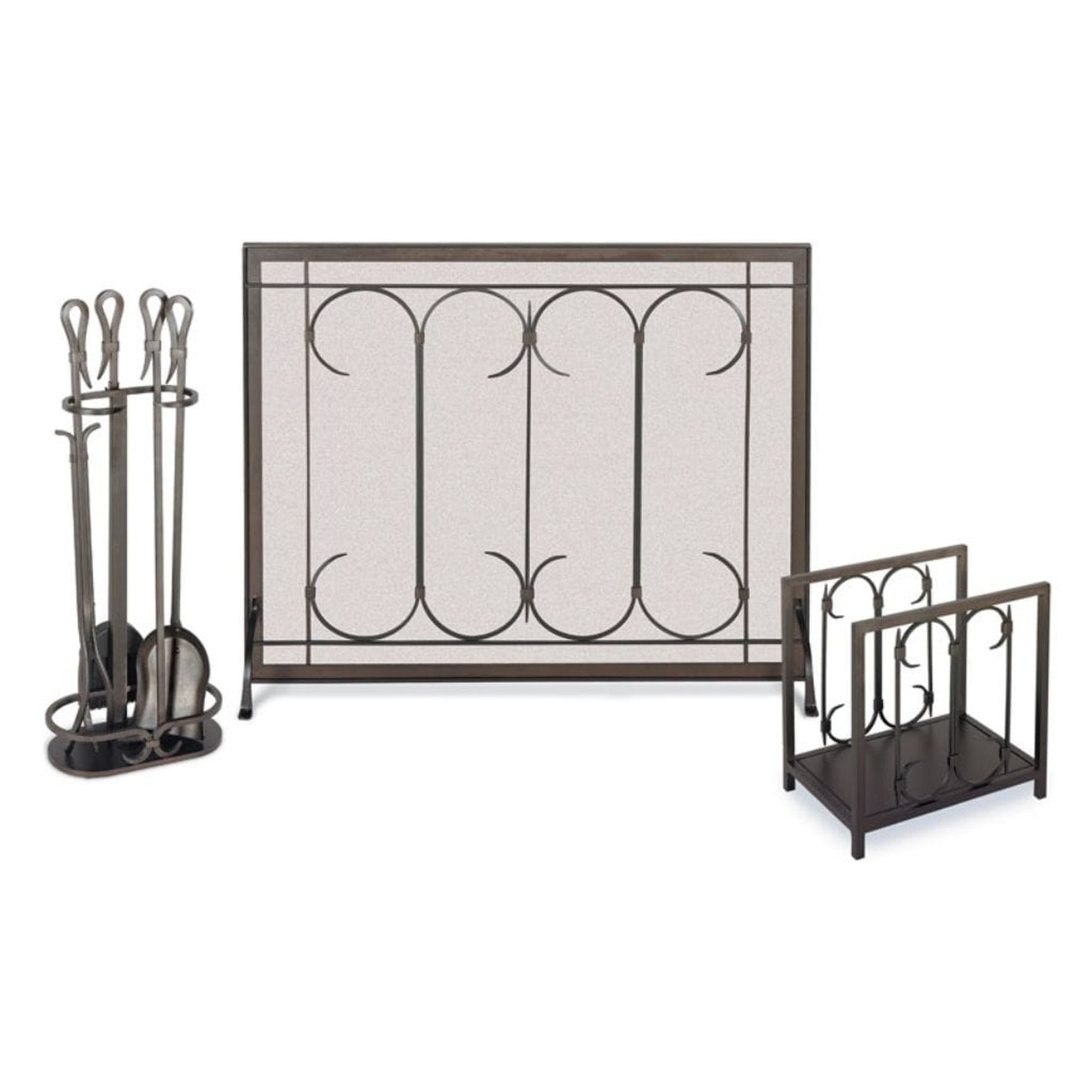 Pilgrim Iron Gate 39" Matte Black Straight Top Door Screen