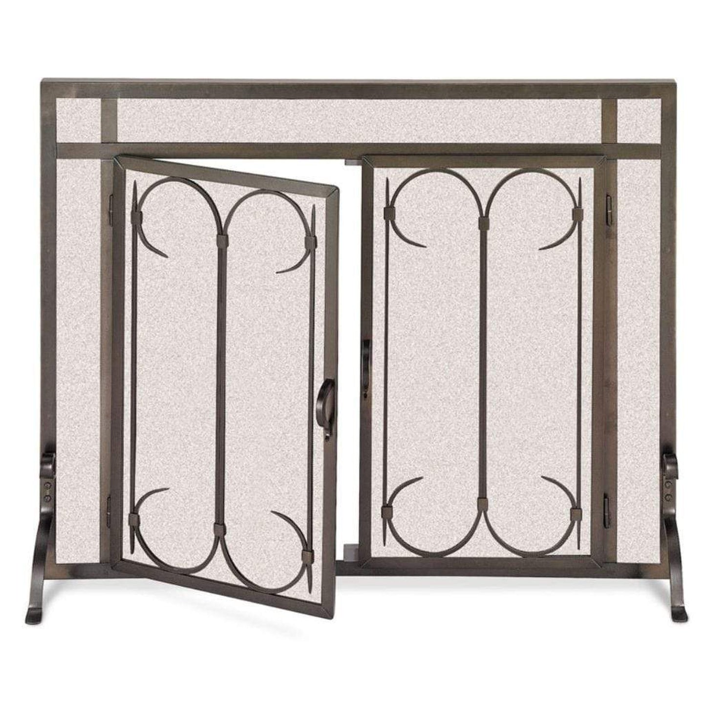 Pilgrim Iron Gate 39" Matte Black Straight Top Door Screen