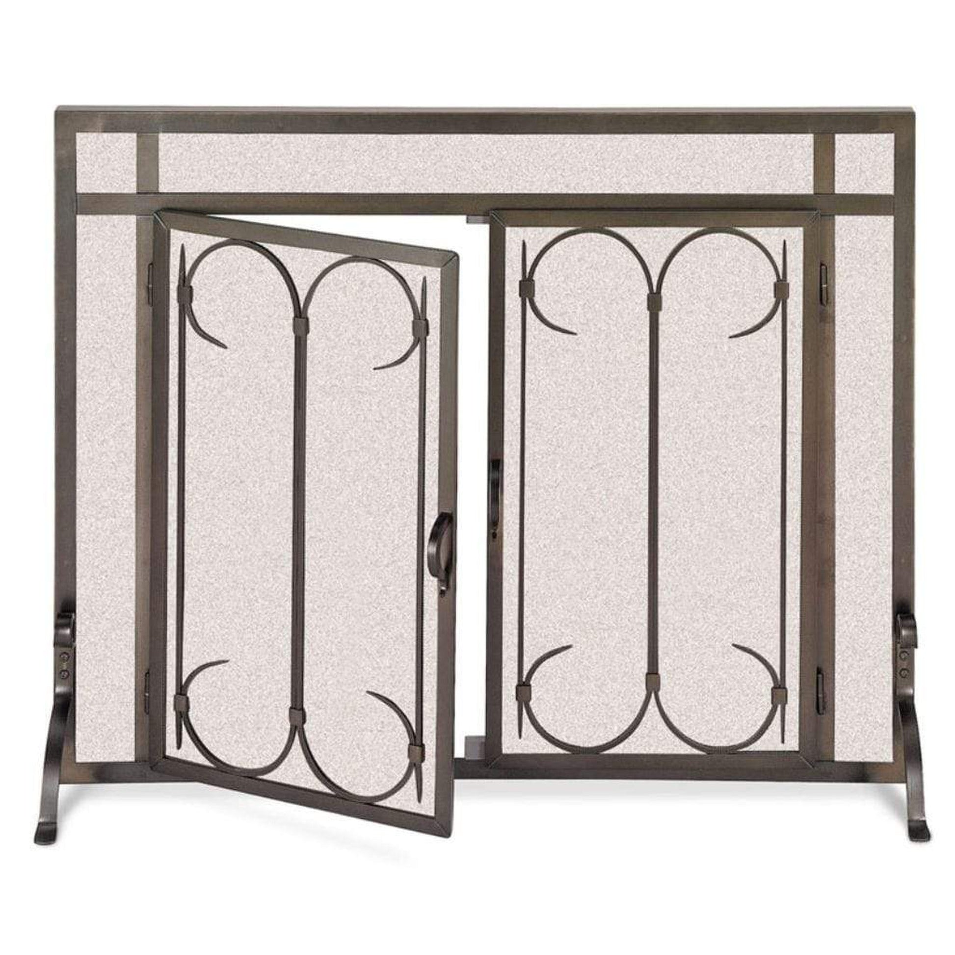 Pilgrim Iron Gate 39" Matte Black Straight Top Door Screen