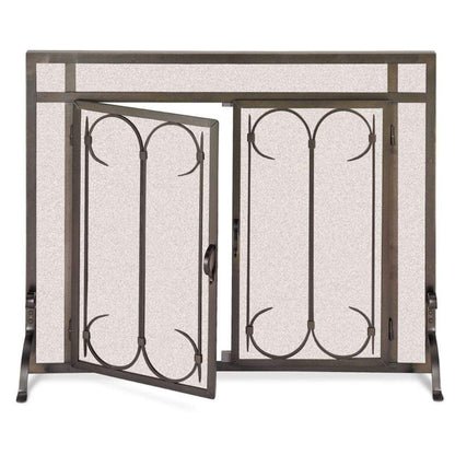 Pilgrim Iron Gate 39" Matte Black Straight Top Door Screen