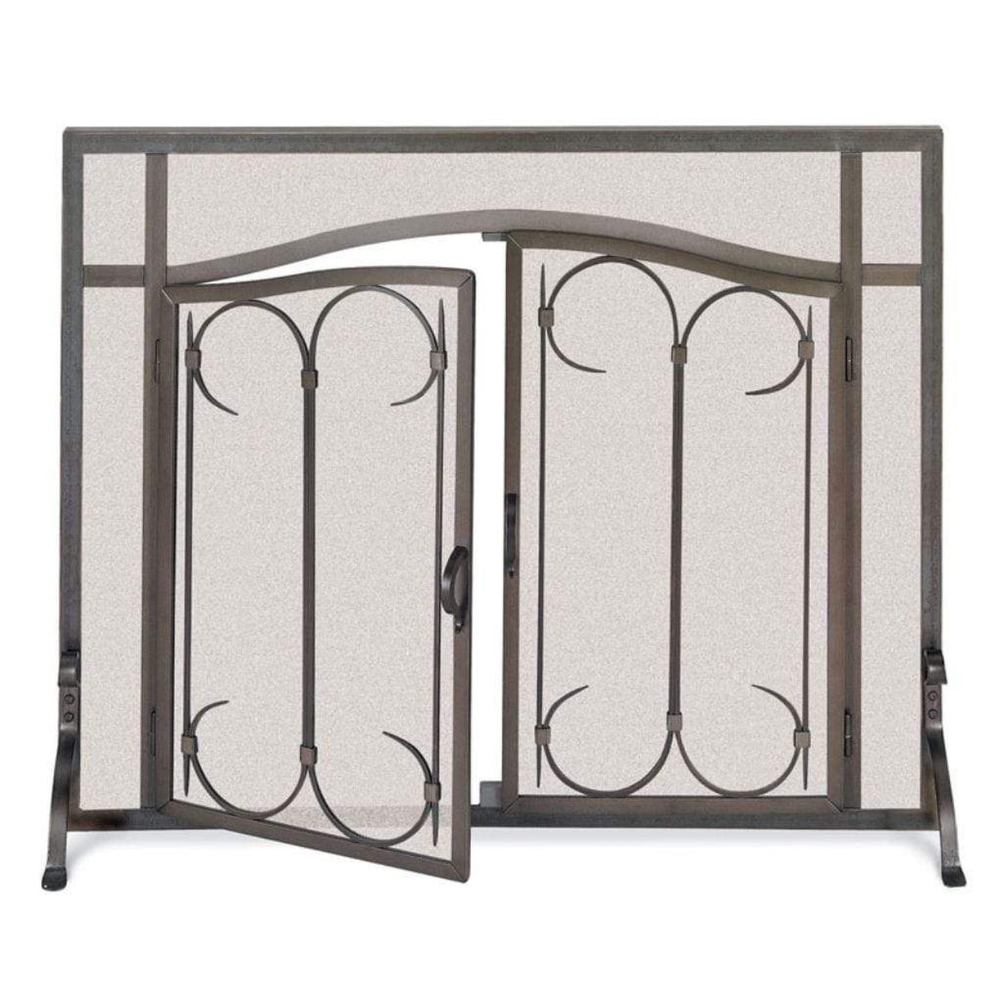 Pilgrim Iron Gate 44" Burnished Black Arch Top Door Screen