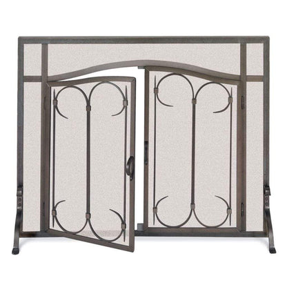 Pilgrim Iron Gate 44" Burnished Black Arch Top Door Screen