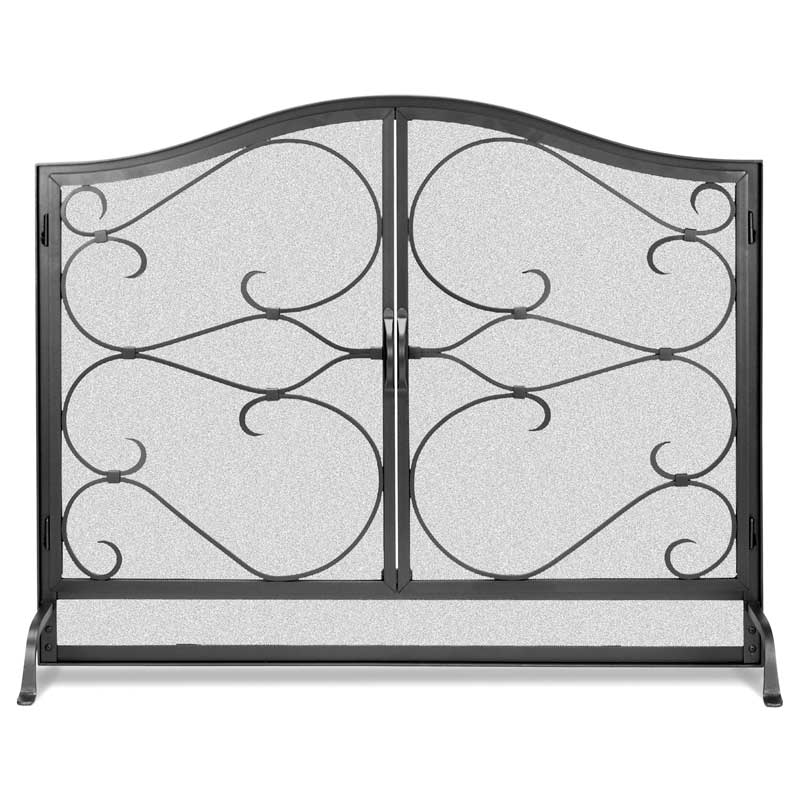 Pilgrim Iron Gate 44" Burnished Black Arched Top Door Screen