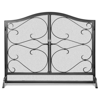 Pilgrim Iron Gate 44" Burnished Black Arched Top Door Screen