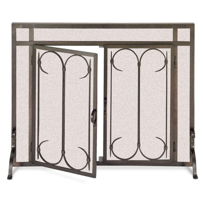 Pilgrim Iron Gate 44" Matte Black Straight Top Door Screen