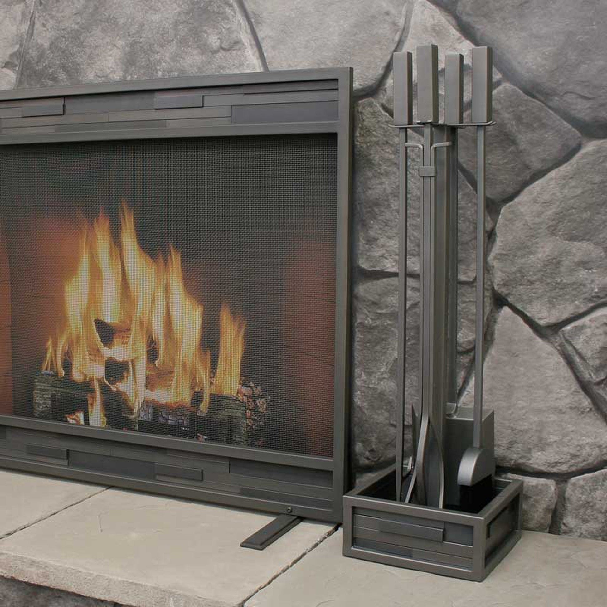 Pilgrim Lanier 32" Natural Iron 4-Piece Tool Set