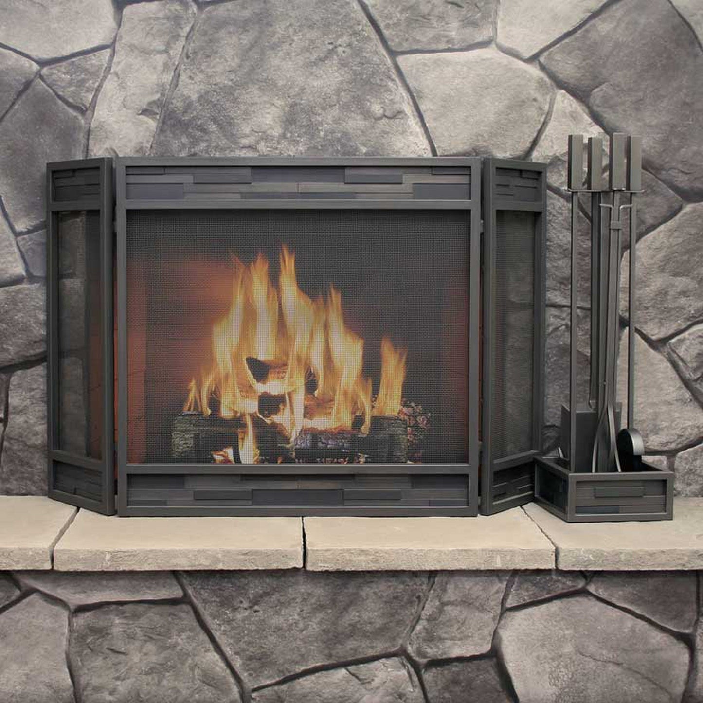 Pilgrim Lanier 32" Natural Iron 4-Piece Tool Set