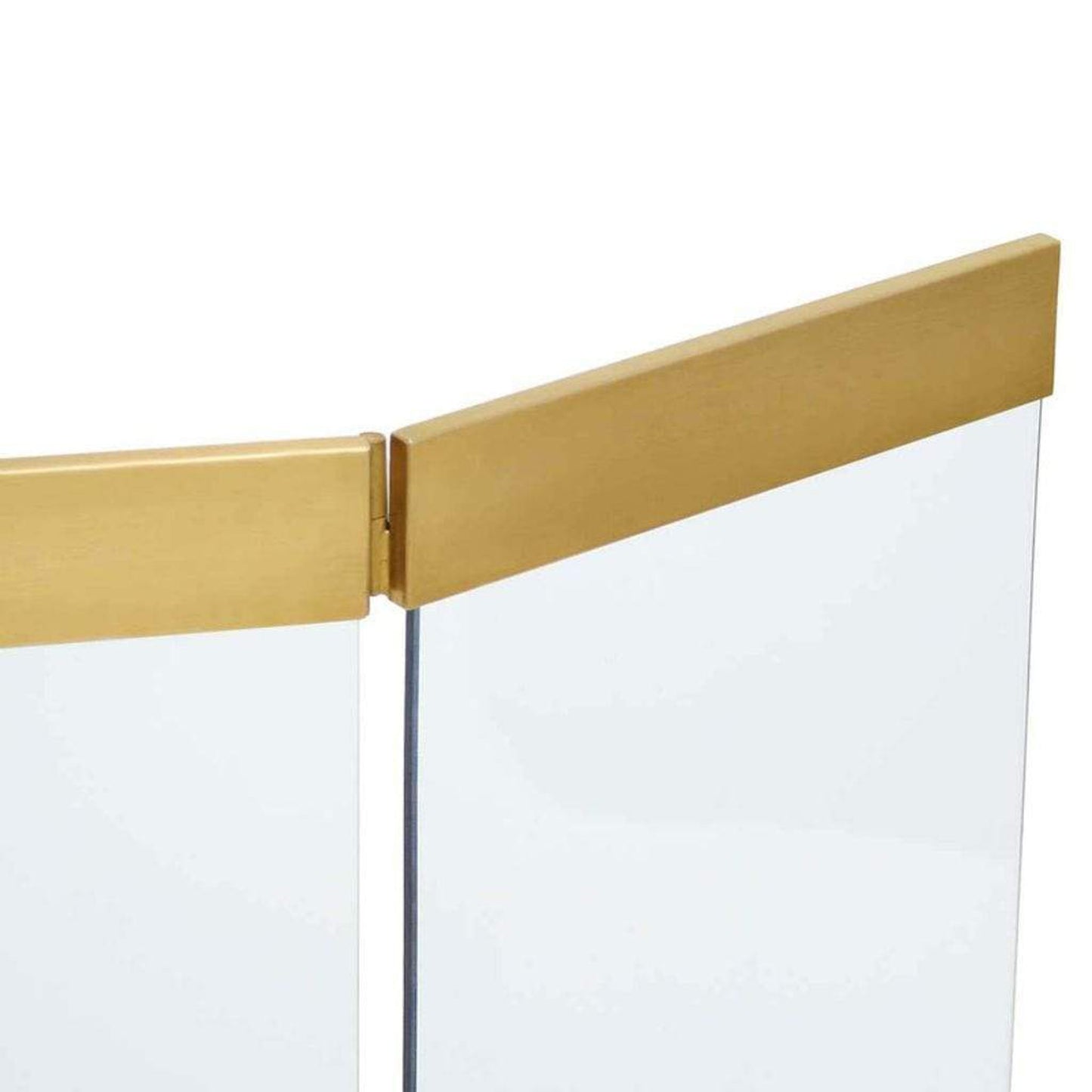 Pilgrim Modern 46" Burnished Brass Glass Tri-Panel Screen