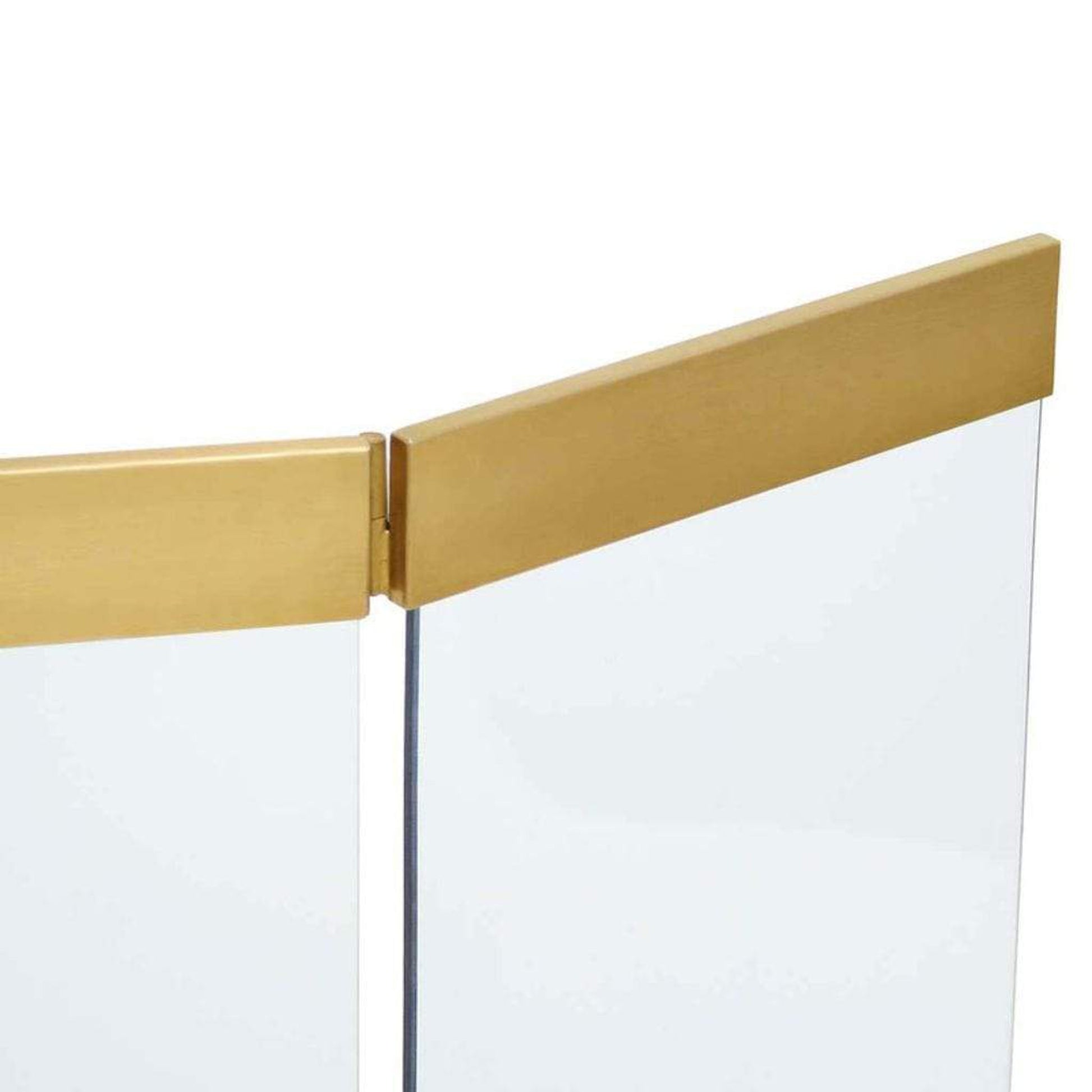 Pilgrim Modern 46" Burnished Brass Glass Tri-Panel Screen